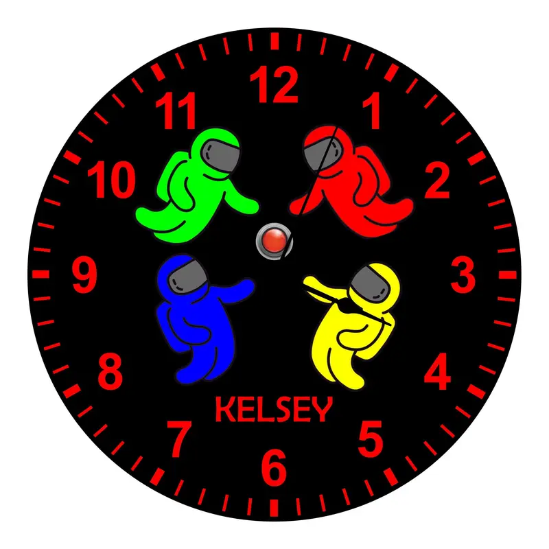 Crew Members Kids Silent Clock - Bespoke Personalised Special Gift 0