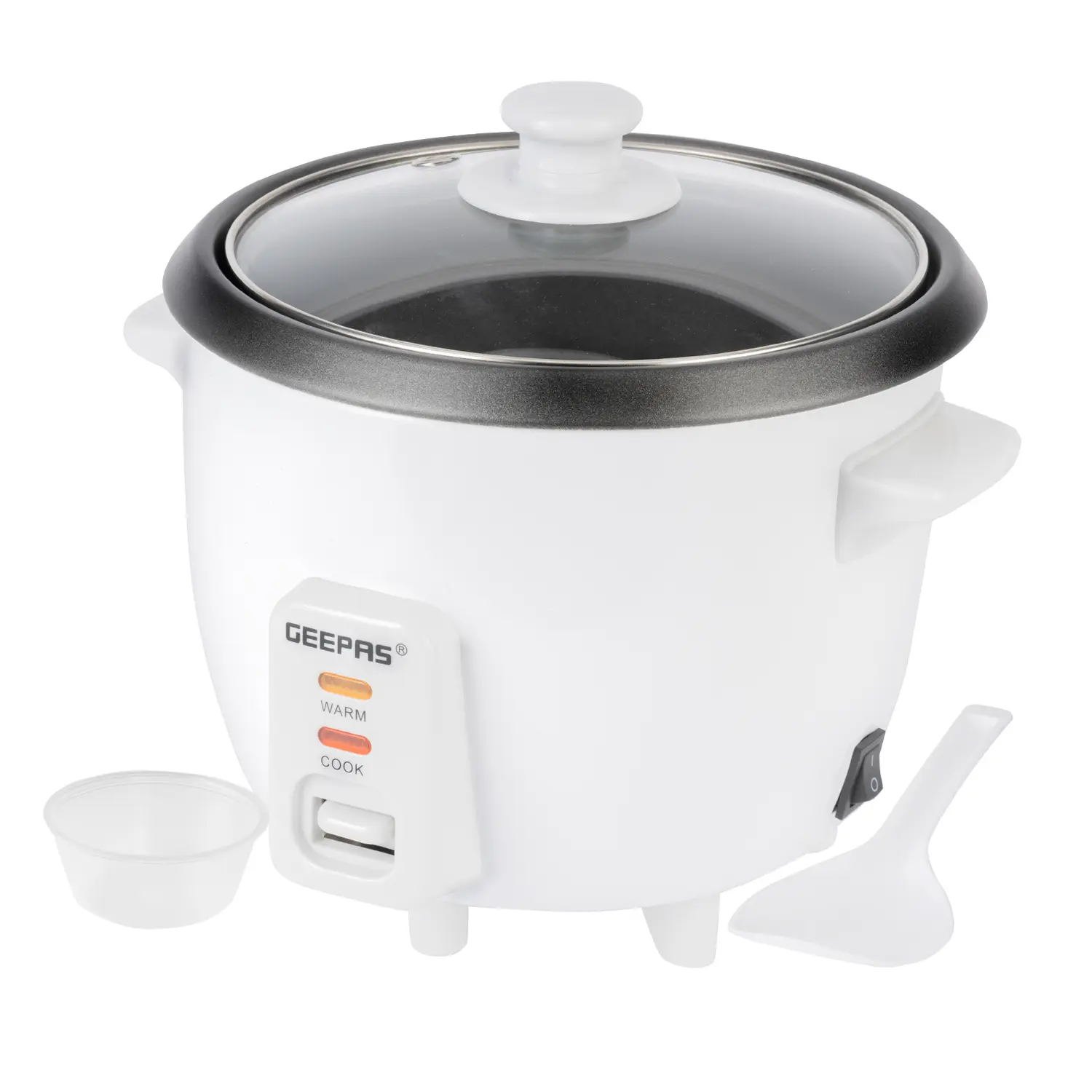 Geepas 0.6L Rice Cooker Electric Rice Cooker with Keep Warm Function, Automatic Cooking- 300W