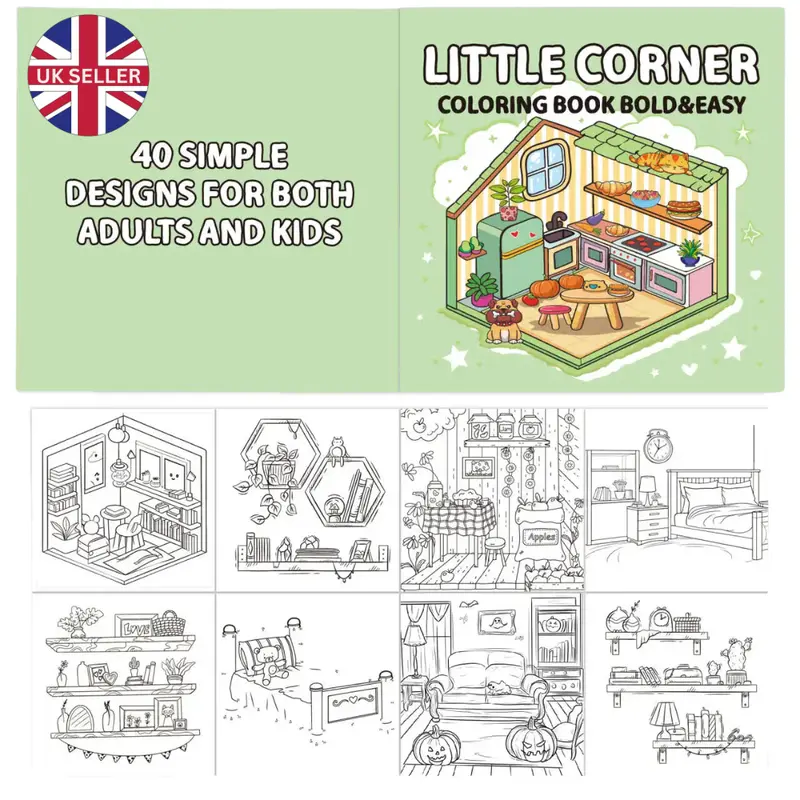 Little Corner Coloring Book for Adults & Teens – 40 Relaxing Hygge-Inspired Designs for Stress Relief | UK Seller, Next-Day Delivery 7