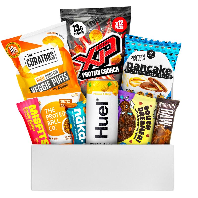 Protein Hamper High-Protein Snacks Gift Box - Premium Gym Gifts for Men & Women - Ideal Hampers for Men, Gym Hamper for Fitness Enthusiasts - Men's & Women's Handpicked Snack Selection 0