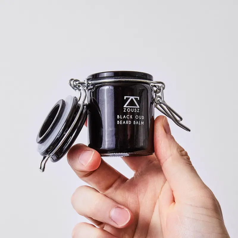 Luxury Black Oud Beard Balm Gift Box with Organic Shea Butter for Hydrating and Comfortable Hair Care Ramadan Eid Gift For Men - 50g 0