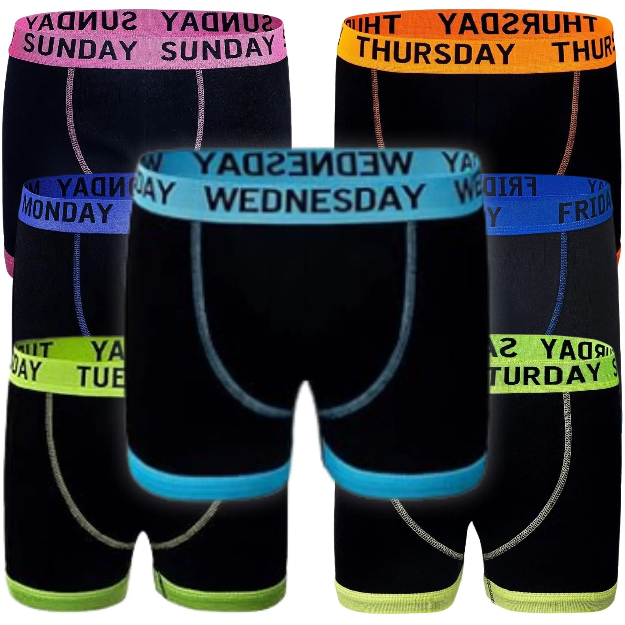 Men's Days Of The Week 7 Pack Boxer Shorts Comfort Fit Cotton Rich Stretch Underwear Trunks S to XXL Size