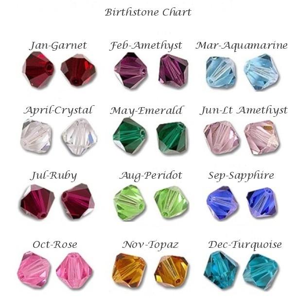 Birthstone Bracelets with Silver Beads, for Girls, in Special Gift Boxes, Any Letter, Initial Charm 2