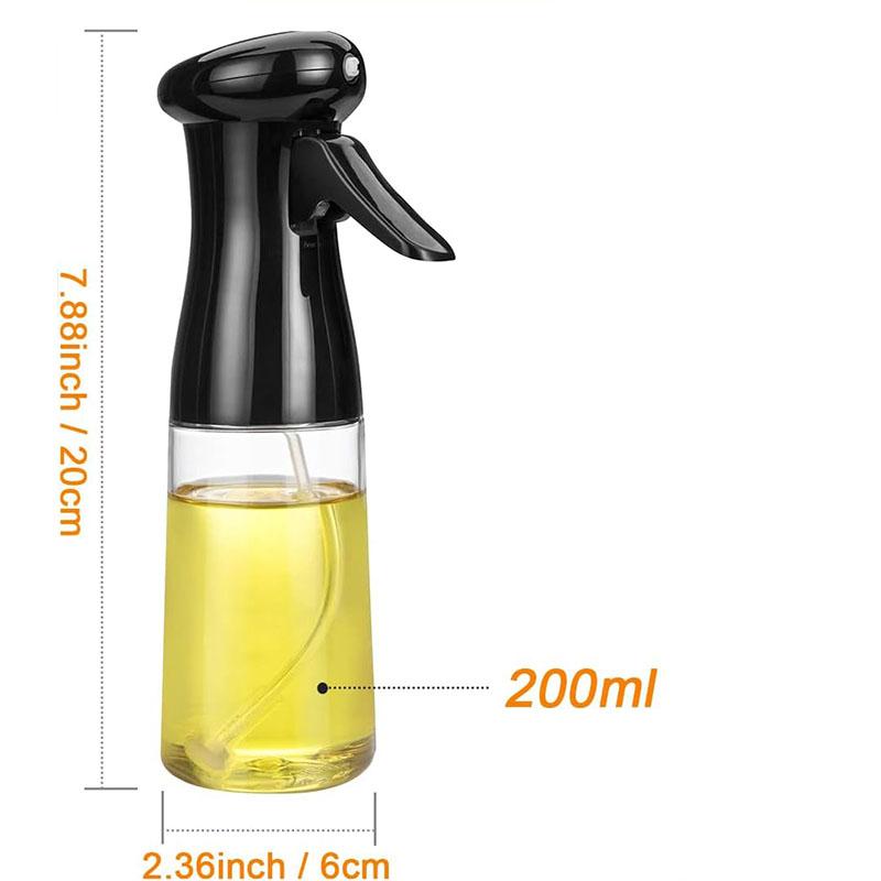200ml Oil Spray Bottle Kitchen Cooking Olive Oil Dispenser Camping BBQ Baking Vinegar Soy Sauce Sprayer Containers multicoloured spray type oil  dispenser Transparent Utensils Air Fryer Nozzle 1