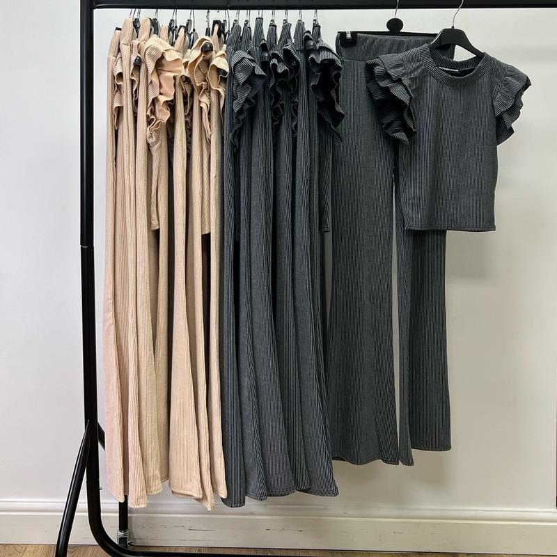 Women’s Frill Set with Flared High Waisted Leggings 5