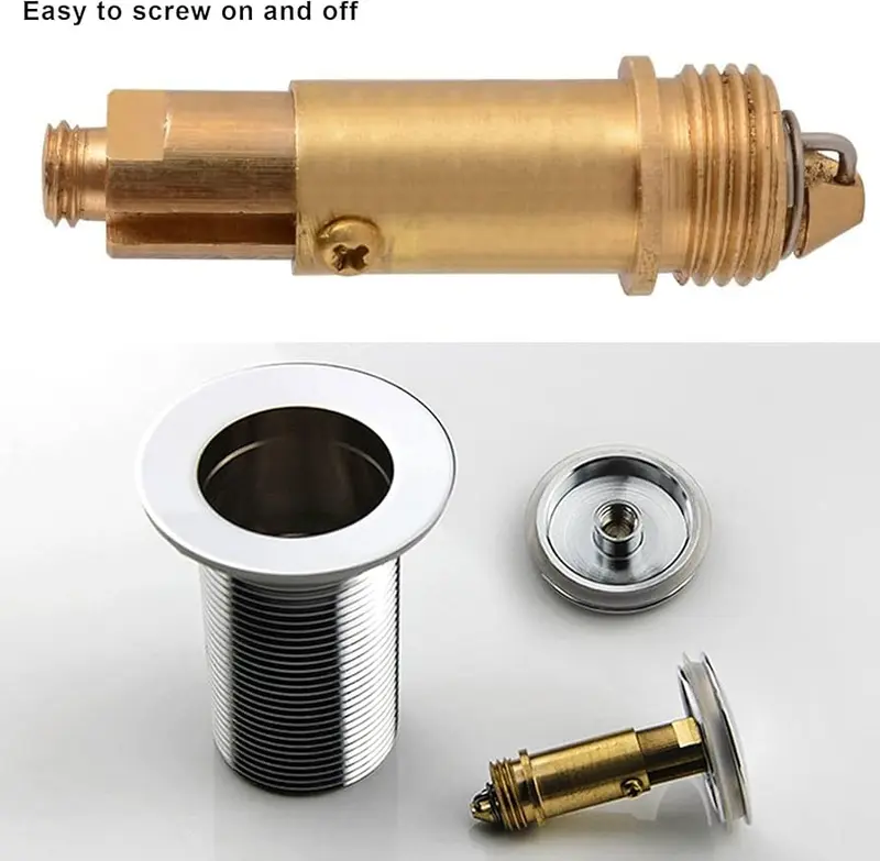 Basin Pop Up Click Clack Brass Plug Bolt, Replacement Screw for Most Sink Basin Drain Stopper (1pcs) 3