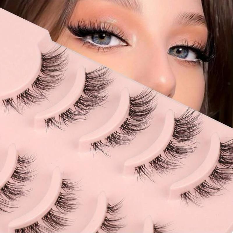 Lashes Natural Look D Curl False Eyelashes Fluffy Wispy Individual Lash Extensions Strips Volume Eyelashes 7 Pairs by Eefofnn 4