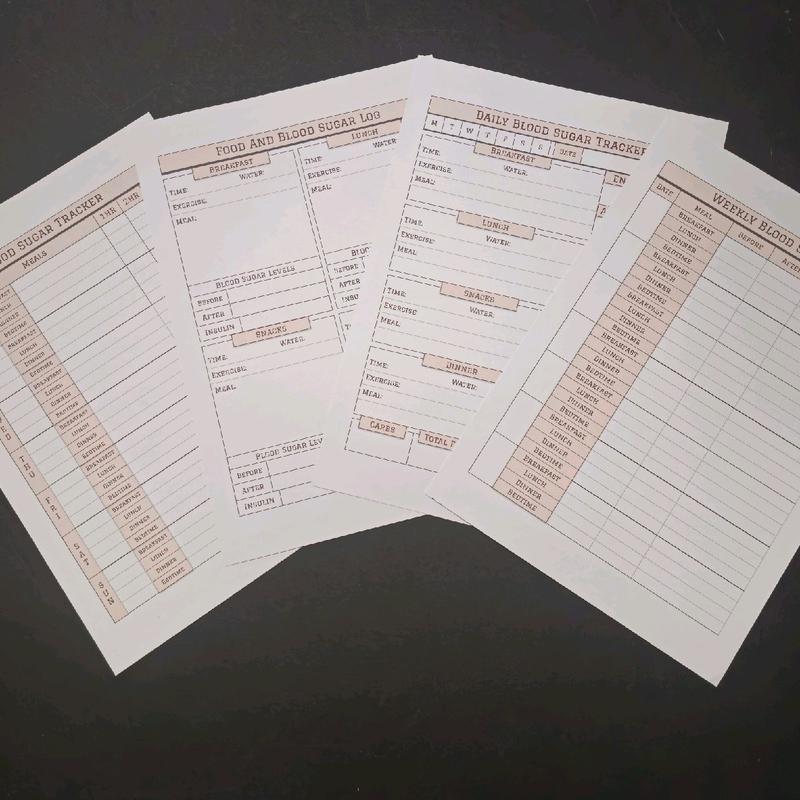Diabetes Meal Plan, Food Chart, Grocery list, BM Blood Sugar log, Diabetic food list, Meal Planner, Diabetic Diet 4