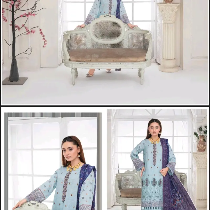 Digital Print & Embroidered Slub Khaddar Shirt - Primer Quality Ready to Wear clothes Traditional Womenswear Elegant Fabric Dress Formal Suit Aesthetic 4