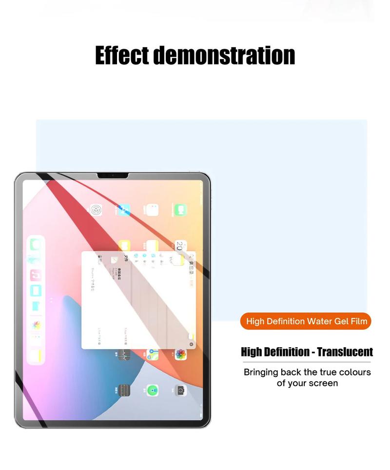 Product Introduction of 2Pcs Hydrogel Film For iPad Air 5 10.9 2022 iPad Pro 11 Air 4 for iPad 10.2 9th 8th 10.5 9.7 Mini 6 4 5 Liquid Screen Protector 37