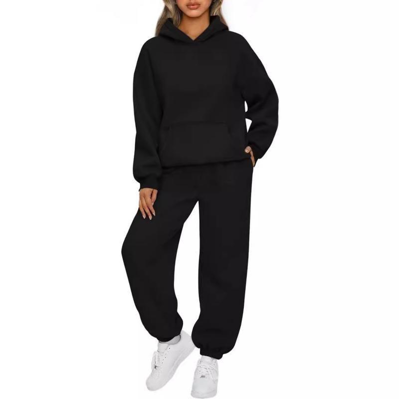 【2025】2024New Women'S 2-Piece Casual Hoodie Tracksuit Pantsuit For Fall/Winter Womenswear Long Sleeve Minimalist Womenswear Overalls Underwear Lady Comfort Basic Longsleeves 4