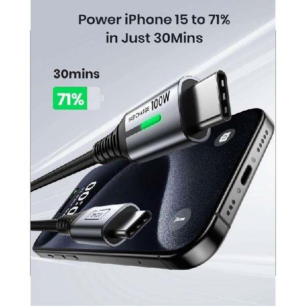 USB C to USB C Charger Cable, [2m] 100W PD3.0 Type C Cable Fast Charging, Phone Charger USB-C Data Lead for MacBook Pro iPad Air iPhone 15 Samsung S23 S22 S21 Ultra Pixel 7 6 Switch PS5 etc. 2