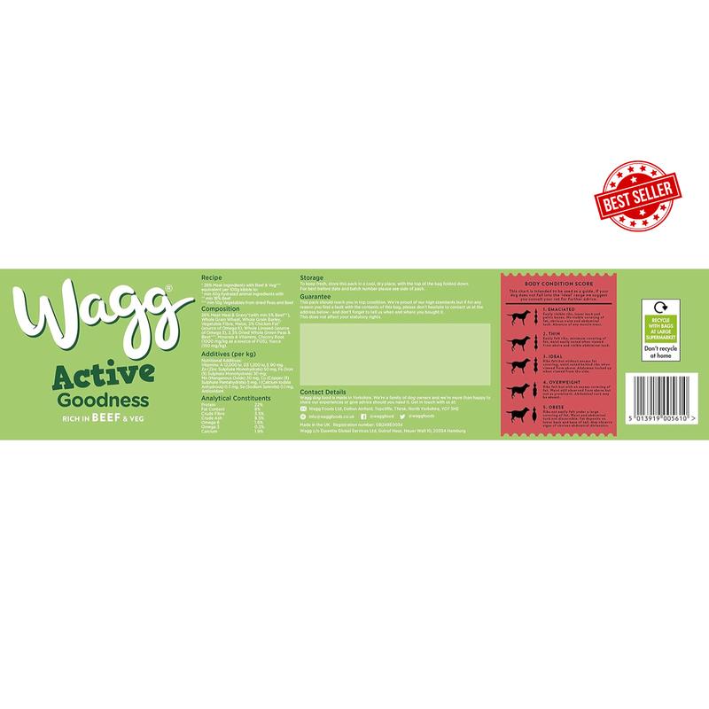 Active Goodness Complete Dry Adult Dog Food Beef & Veg 12kg - For All Active Working Dog Breeds 3