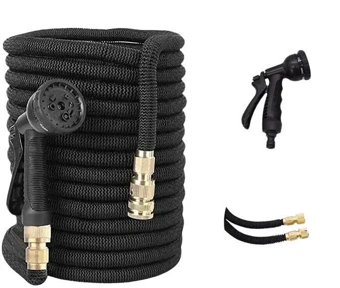 100FT, 200FT, 250FT Flexible Garden Hose Pipe, 3 Times Expanding Flexible Magic Lightweight Watering Hose Pipe with 8 Function Spray Gun/Solid Brass Fittings/Anti-Leakage Easy to Use hosepipe