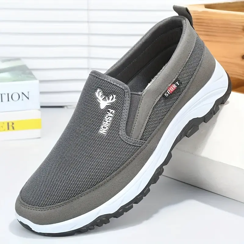 Men's Trendy Slip On Loafer Shoes, Comfy Non Slip Durable Breathable Walking Shoes For Men's Outdoor Activities 5