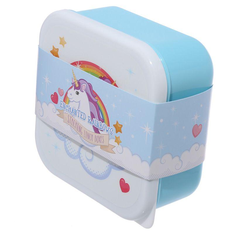 PUCKATOR Enchanted Rainbows Unicorn Set of 3 Lunch Box Snack Storage S/M/L - - Lunchbox with Multi Compartments - Small Food Containers - Lunchbox for Adults and Kids - Girls Boys Lunchbox Tableware 7