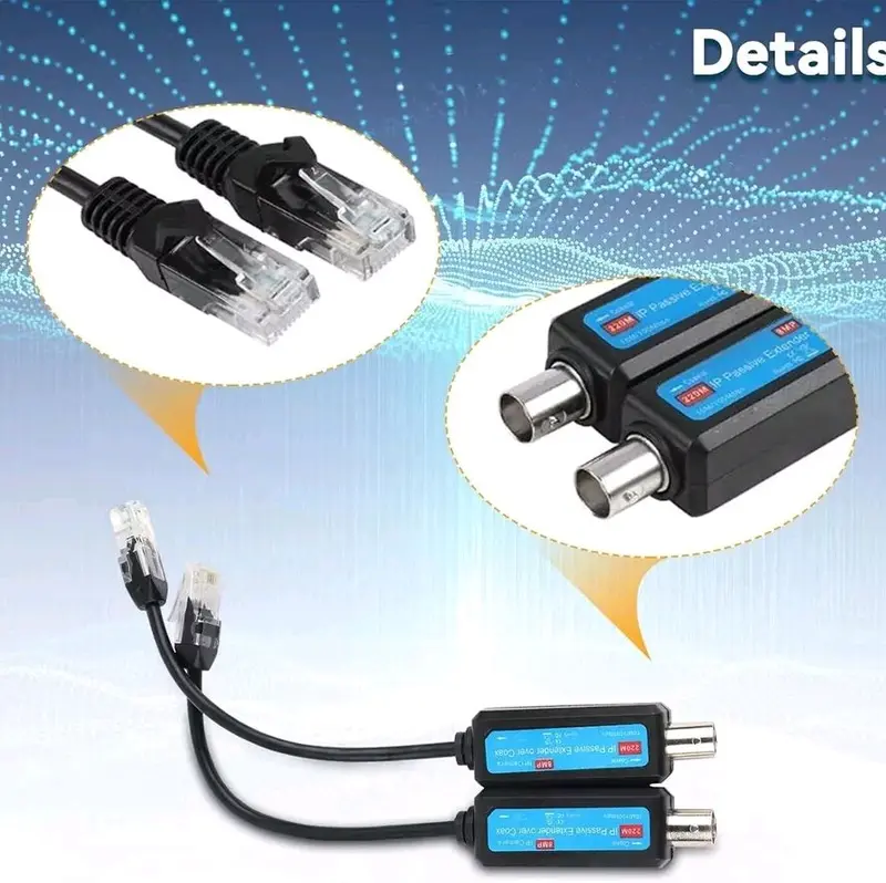 Camera accessories IP Network Transmitter, IP Passive Extender Ethernet Over Coax, 10/100Mbps 4