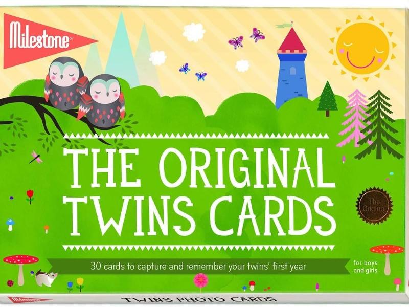 Twin Milestone Original Baby Keepsake Cards - Set of 30 for Newborn Twins First Year Memories 1