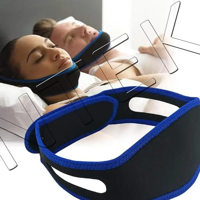 NTEK Anti Snoring Chin Strap, Anti Snore Chin Strap Comfortable Snoring Aids, Natural Snoring Solution Chin Strap for Mouth Breathers, Anti Sleep Aid Reducing Aids Sooner Man Women Skincare Unisex Gentle Adjustable 6