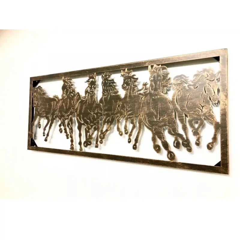 Rusty Art Western Home Country Decor 33" Running Horses Metal Wall - Bronze Brushed Copper - Hanging Decoration - Ornaments 2