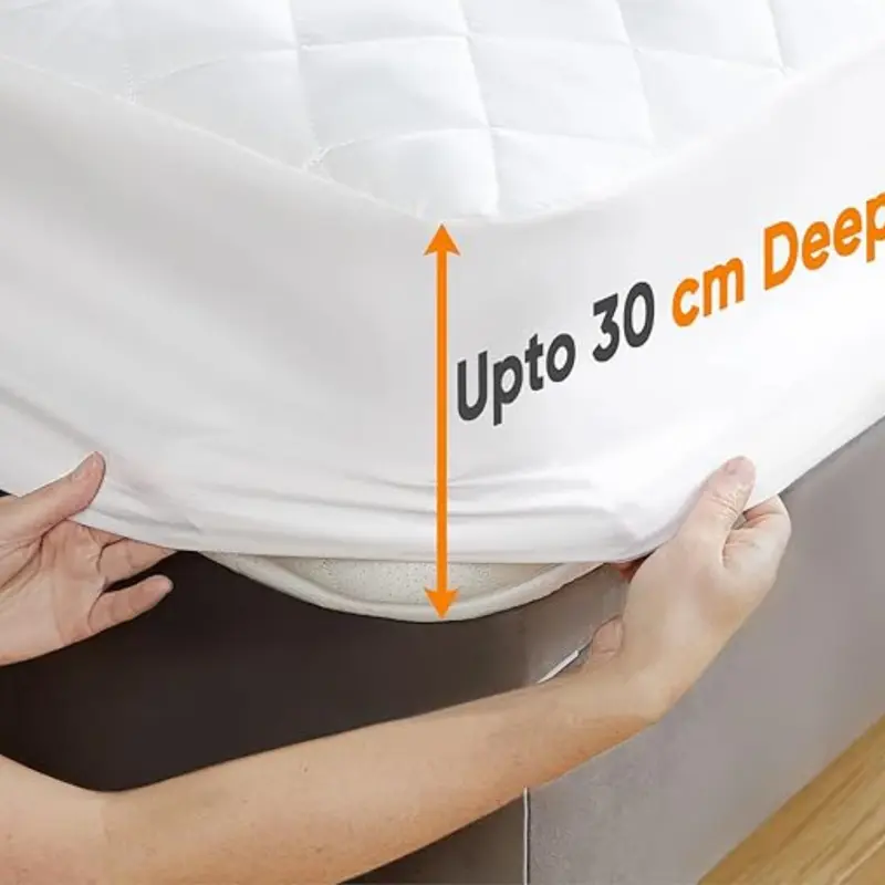 Elegant Extra Deep Quilted Mattress Protector - Hypoallergenic Bed Cover 8