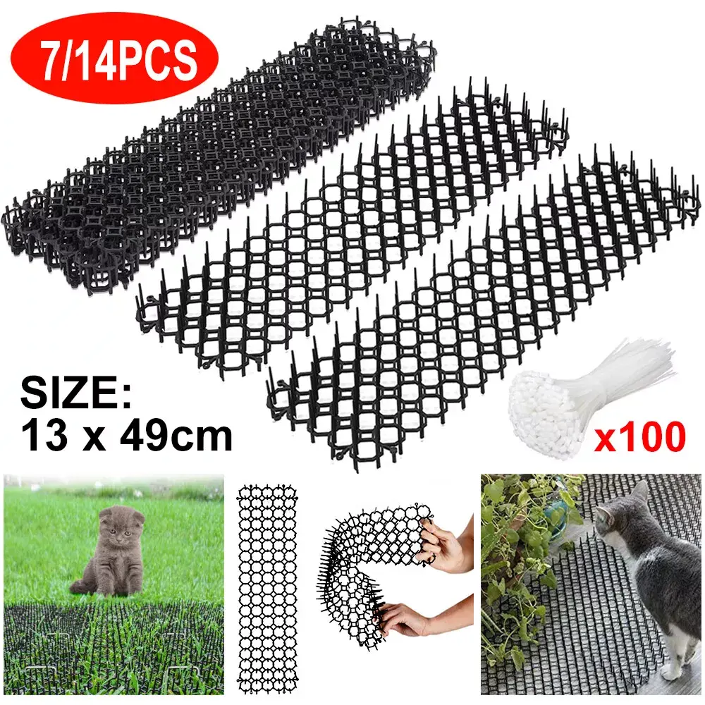 7Pieces Cat Scat Mat Spike Anti-Cat Prickle Strip Deterrent Garden Repellent Animal