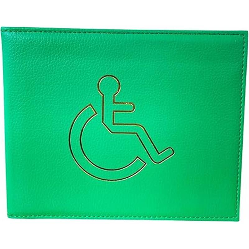 Disabled Blue Badge and Timer Holder Wallet Protector Material Disability Parking Permit Holder (Green) 0