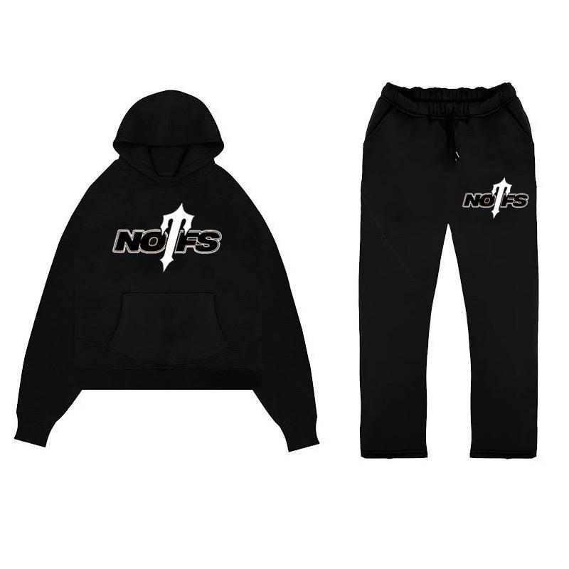 American Retro NOFS Printed Y2k Sports Suit Loose Casual Hooded Sweatshirt Autumn and Winter Men's and Women's Casual Trousers 8