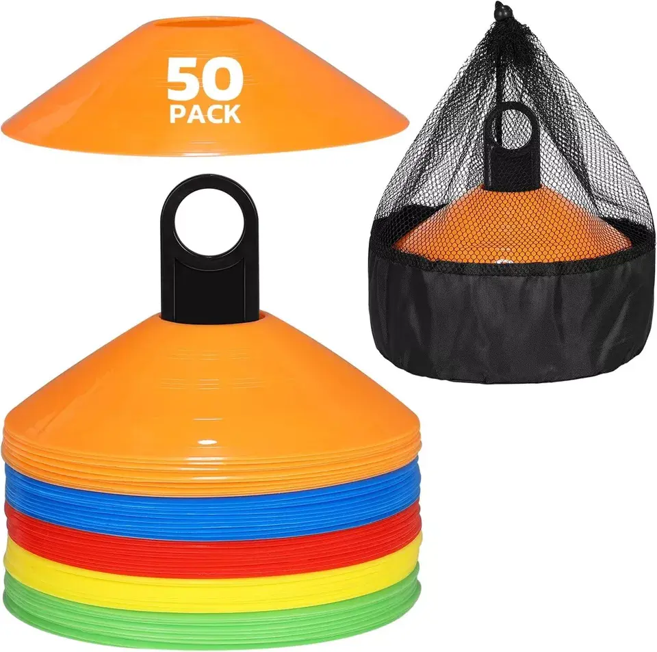 Football Cones Training Marker Sports Markers Disc Soccer Rugby Plastic Sets UK