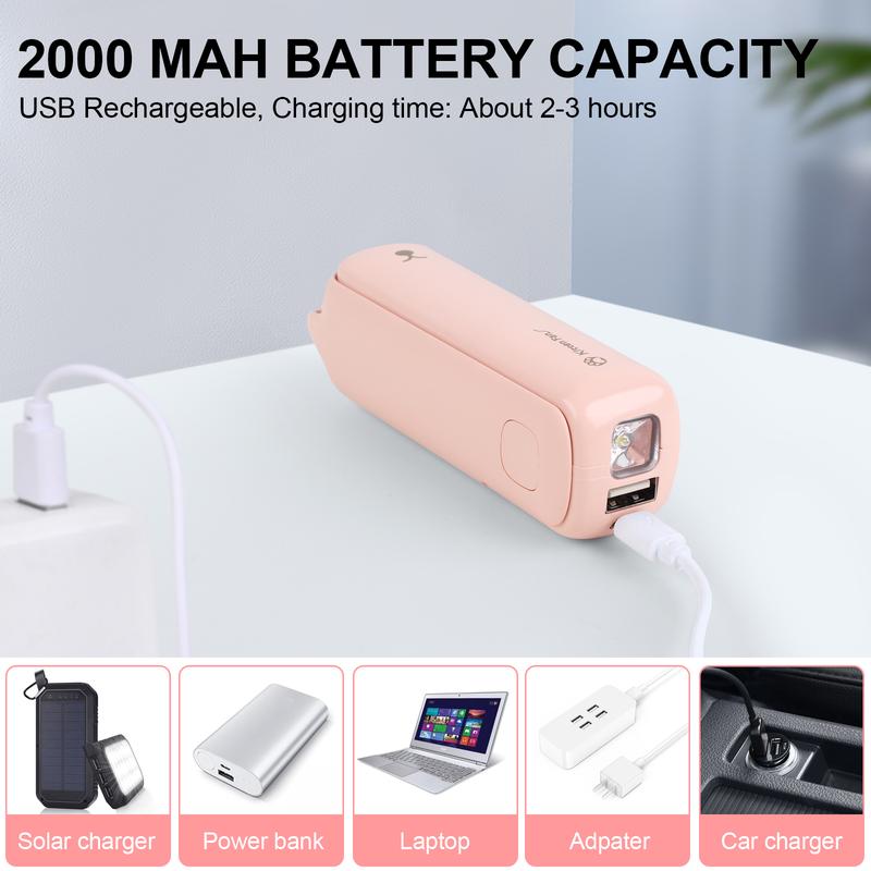 Multipurpose Mini Desk Fan with Flashlight, 24h Long Working USB Rechargeable Folding Pocket Fan for Baby Bedroom Home Night, Mini Handheld Fan Gift For Mom Baby Outdoor Use 3