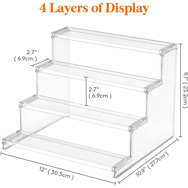Lifewit 4 Tier Clear Cupcake Stand, Display Shelf for Cupcake, Desserts, Figurines, Display Risers Stand for Holiday, Birthday, Wedding Party Decor 3