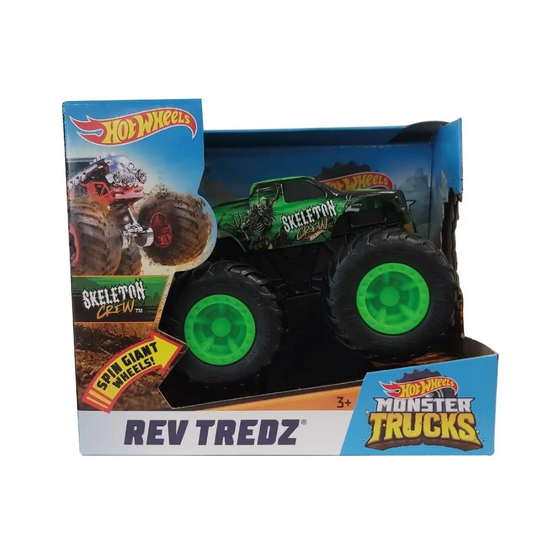 Hot Wheels Monster Trucks Skeleton Crew Rev Tredz Truck