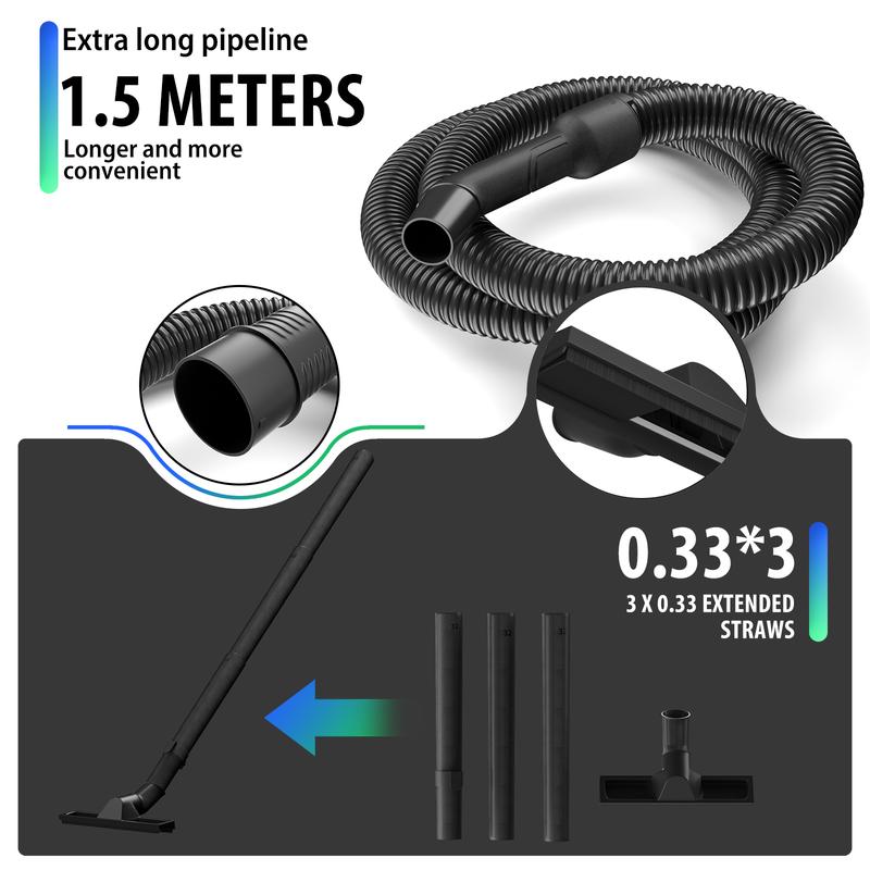 3-in-1 800W Wet & Dry Vacuum Cleaner, 3 Functions (Dry/Wet/Blow), >16kPa Powerful Suction, 15L Capacity, HEPA Filter, with Swivel Wheels for Easy Mobility, Ideal for Carpets, Home, Shops, Office, Cars, Large Areas & Commercial Cleaning! vacuuming 9