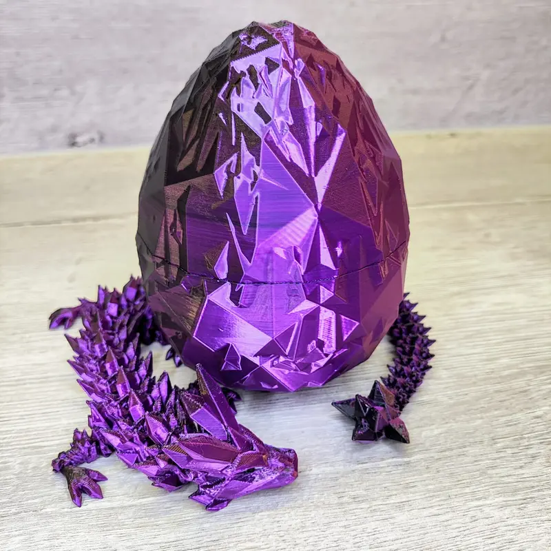 Crystal Dragon in Egg – 3D Printed Fantasy Collectible 2