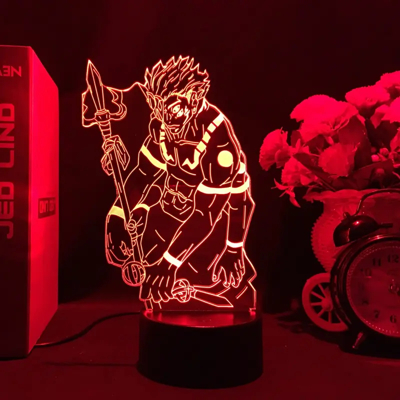 Lucky Light Jujutsu Kaisen Anime Ryomen Sukuna Figure 3D LEDNight Light For Anime Lamp Birthday Gift Easter Gifts Mother‘s Day Gifts 0