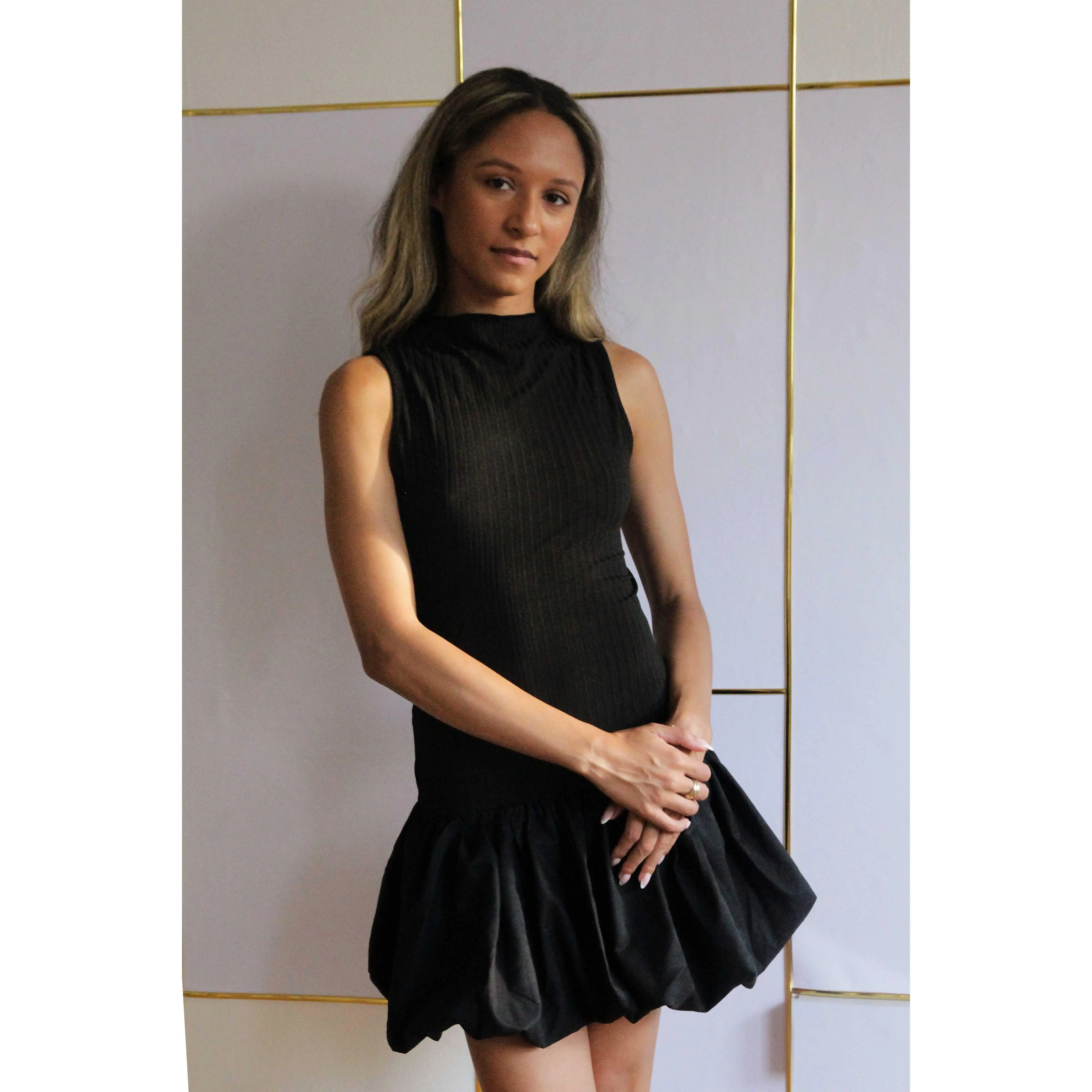 Black Nina Pouffe Dress