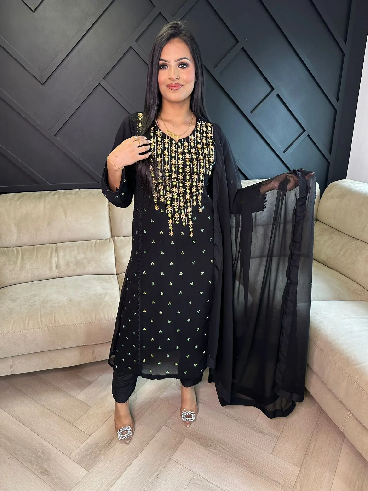 Sonam  - Black - Stitched Ready-to-Wear Pakistani/Indian Clothing