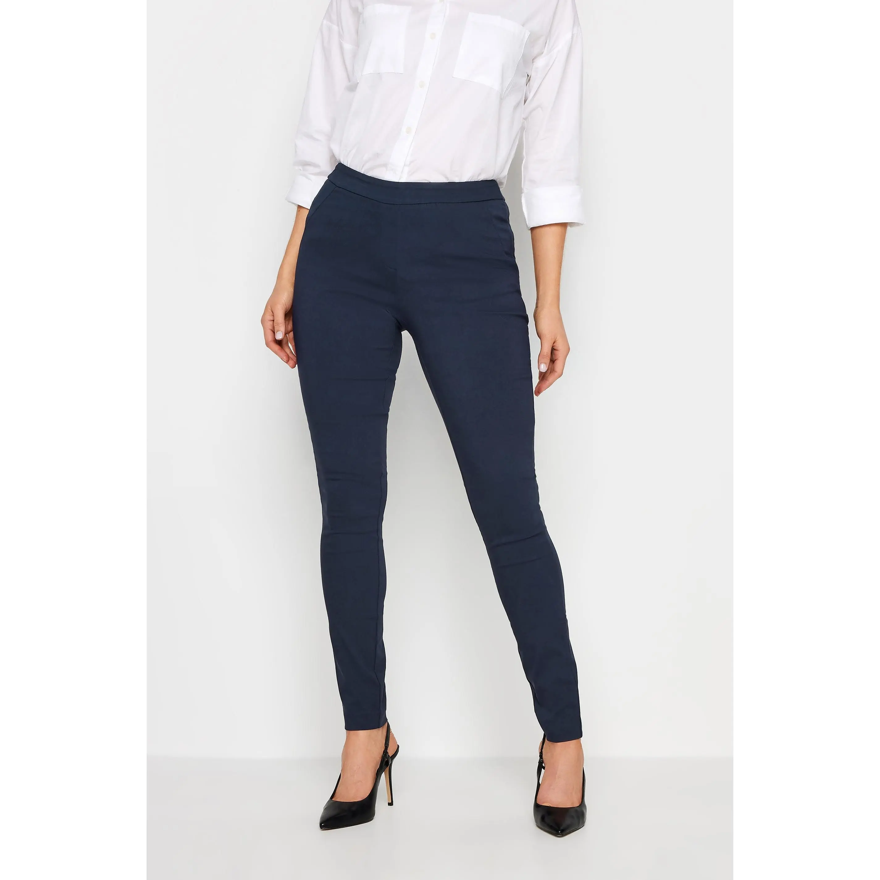 LTS Tall Navy Blue Stretch Skinny Leg Trousers