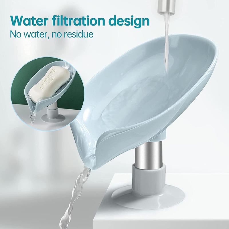 Soap Dishes 2 Pcs,Soap Holder with Drainage,Soap Dish for Shower,Easy Cleaning Soap Box Container,Leaf Shape Soap Tray,Used in the Kitchen Bathroom and Counter Top 2