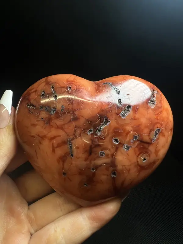 Polished High Quality Carnelian Heart From Madagascar- Gift, Crystal Healing 5