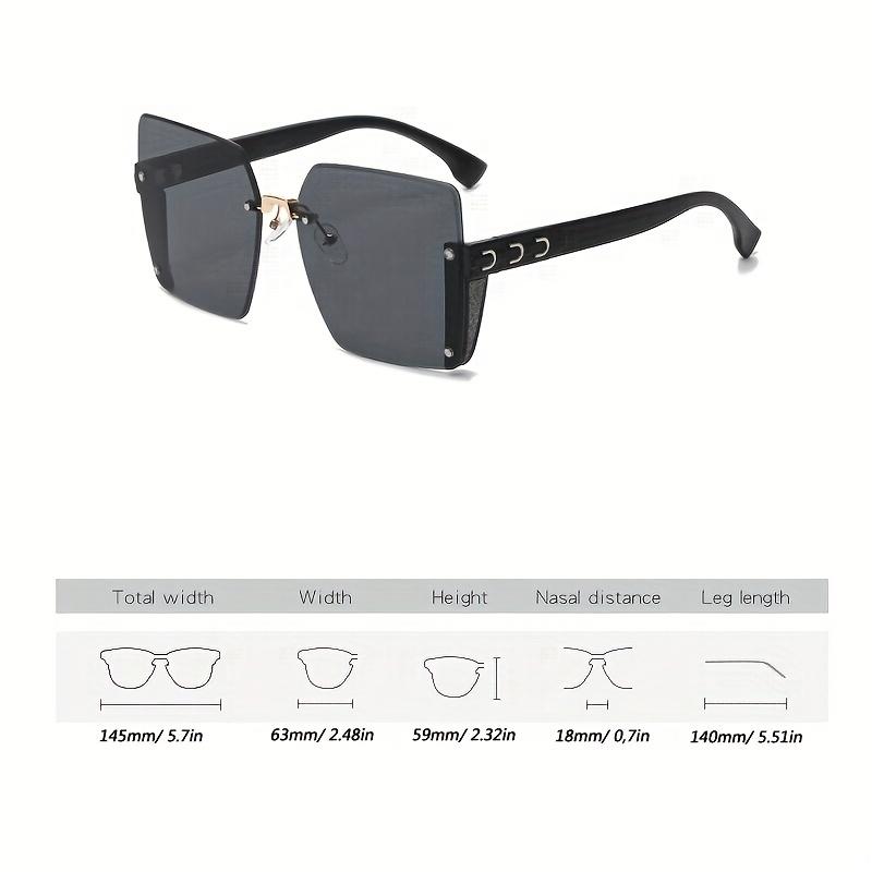 Product Introduction of Rimless Fashion Sunglasses For Women Men Casual Shiny Gradient Glasses For Summer Beach Vacation Travel 6