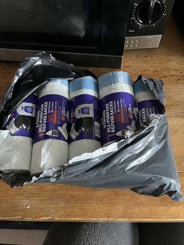 Product Review of Bitterplum 100pcs White Mid-Size Drawstring Strong Pedal Bin Liners from T**y 0