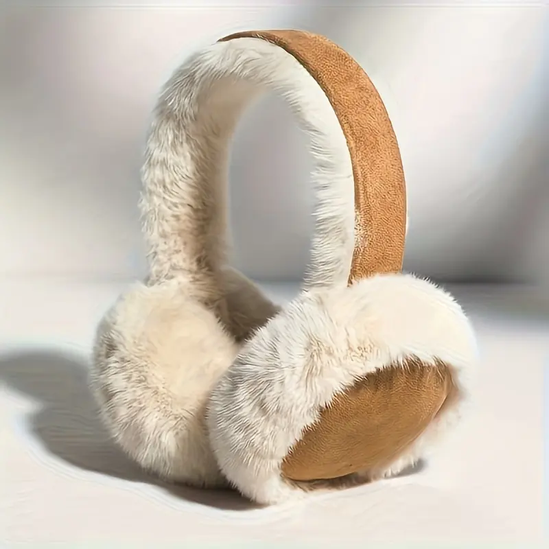 Classic Suede Plush Ear Warmers - Soft, Non-Slip Foldable Earmuffs For Men & Women, Winter Outdoor Earmuffs, Dry Clean Only