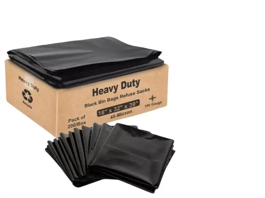 100 LITRE HEAVY DUTY BIN BAGS REFUSE SACKS STRONG THICK RUBBISH BAGS BIN LINERS UK Household Black