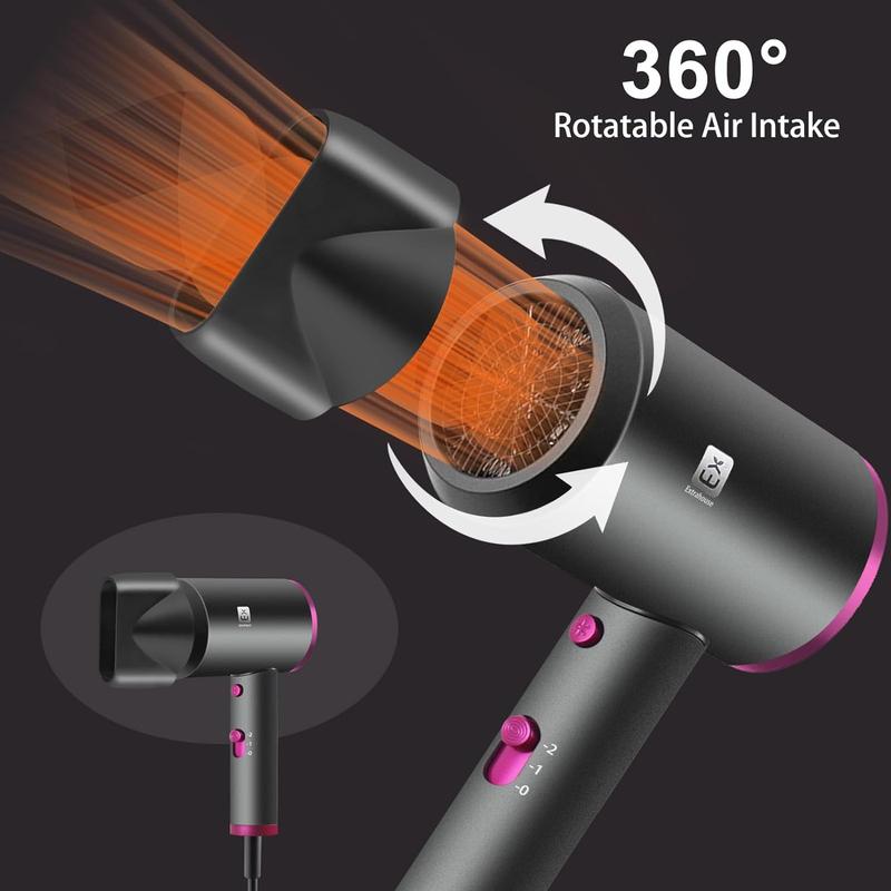 ExtraStar Professional Hair Dryer 2000W with Concentrator, 2 Temperature/2 Speeds for Salon and Home - Best Hair Dryer for Salon and Home 6