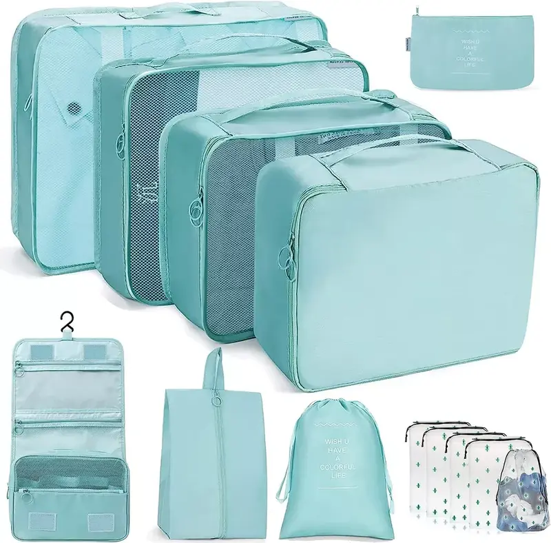 10 Packing Cubes – Travel Luggage Organizer Set, Compression Storage Bags for Suitcases & Accessories 1