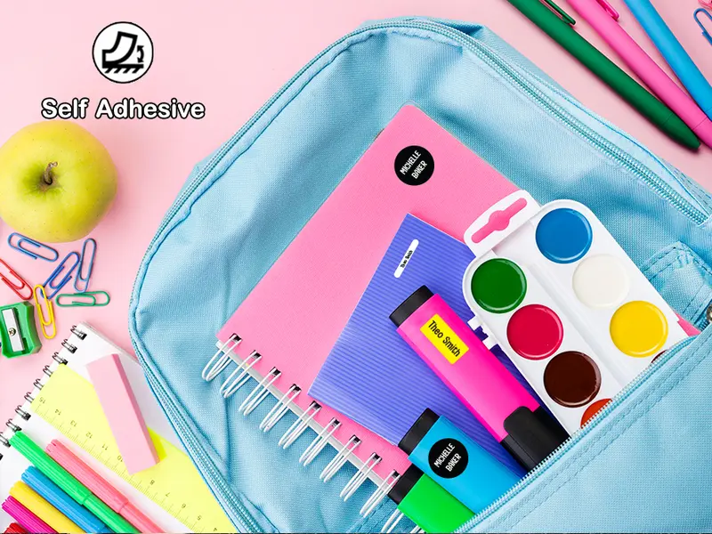 Papa Prints 55 Kids Name Labels - Waterproof, Self-Adhesive Stickers for School & Water Bottles 6