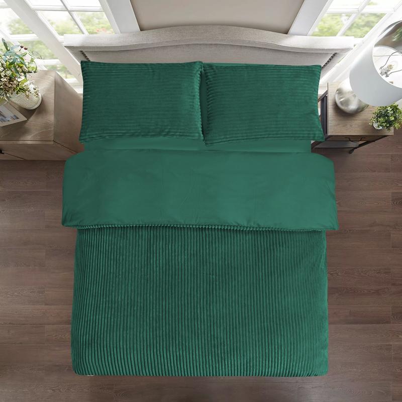 Chic Chunky Ribbed Cord Duvet Cover Set – 3-Piece Bedding Set with 1 Duvet Cover & 2 Pillowcases (No Filler) – Stylish Charcoal Bedding for Cozy & Modern Room Décor 1