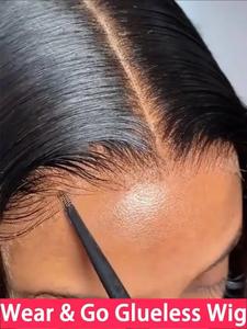 Bling Hair 9x6 Wear and Go Glueless Wigs Human Hair Pre Plucked Pre Cut 6x 5x5 Straight Lace Front Wigs Human Hair Bleached Knots 180% Density Brazilian Virgin Human Hair Glueless Wig