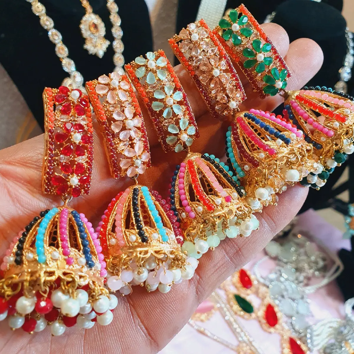 Pakistani Gold Plated Gorgeous Jhumka Earrings....